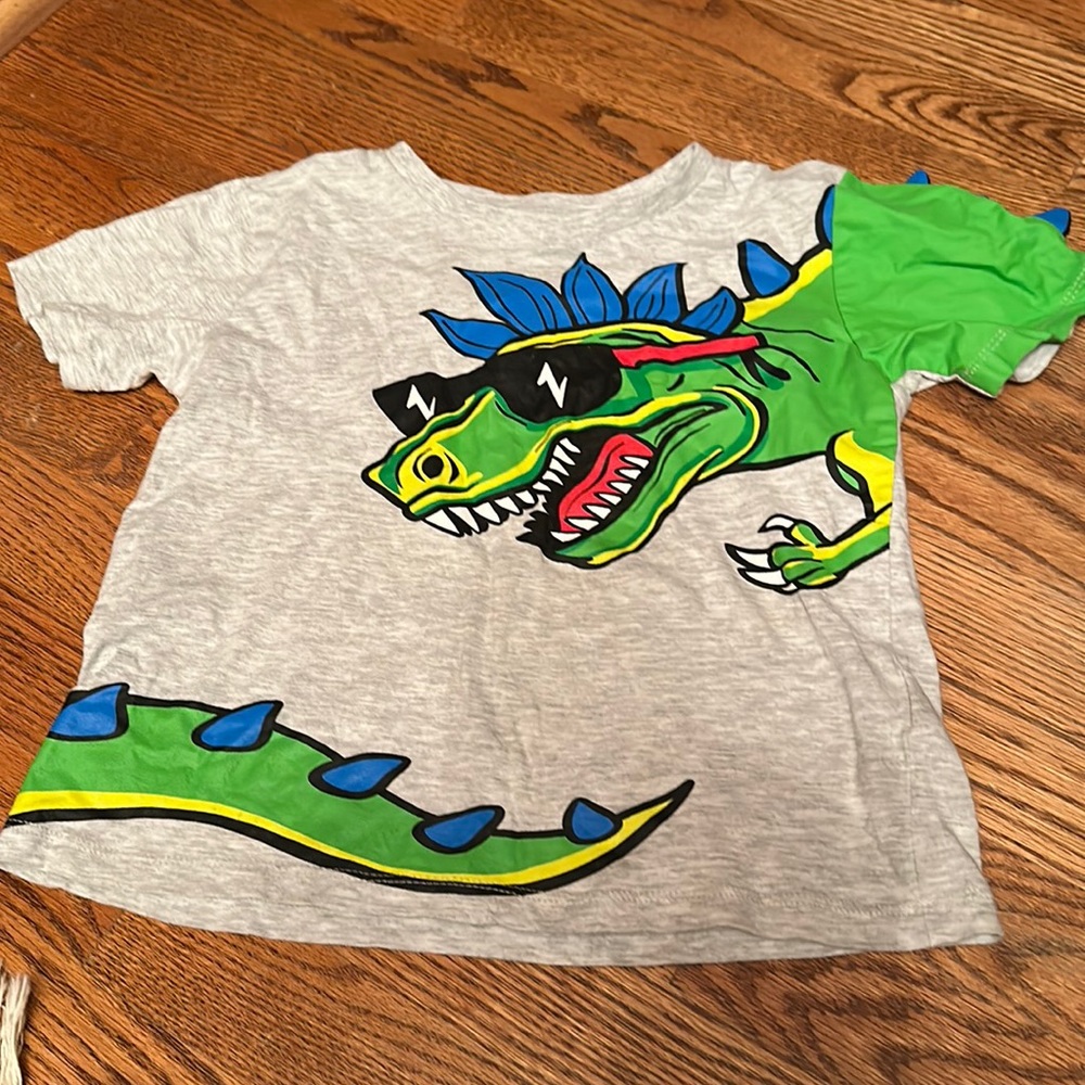 Dinosaur print tee shirt size 6 Hollywood the Jean people